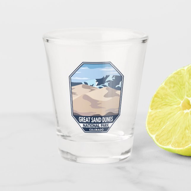 Great Sand Dunes National Park Minimal Retro Shot Glass (Front)
