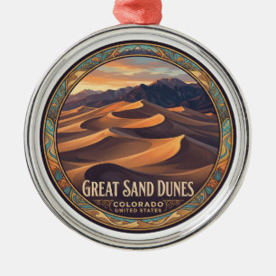 Great Sand Dunes National Park Mosca Colorado Metal Tree Decoration