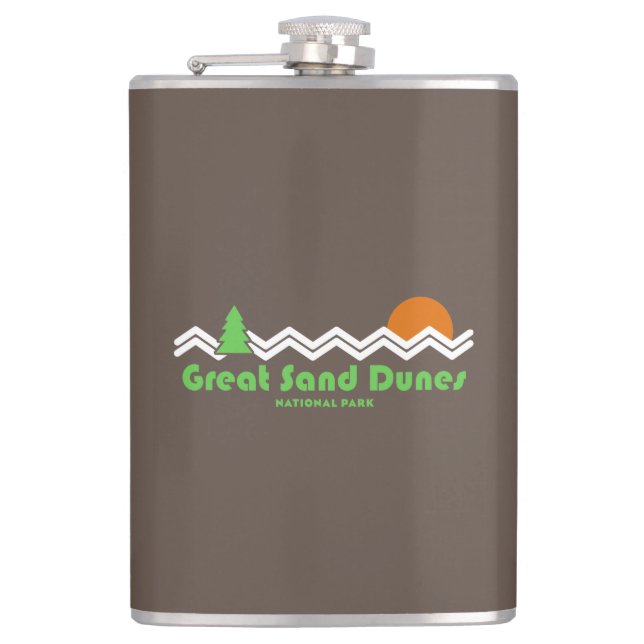 Great Sand Dunes National Park Retro Hip Flask (Front)