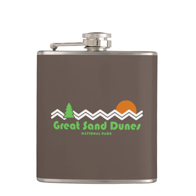 Great Sand Dunes National Park Retro Hip Flask (Front)