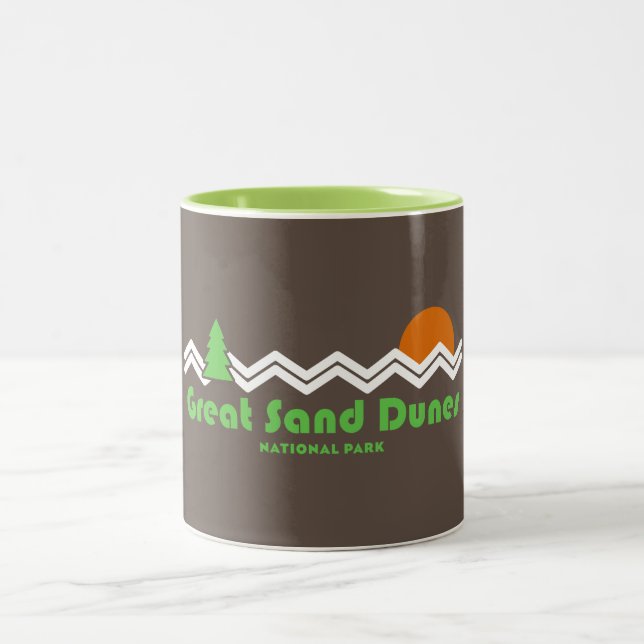 Great Sand Dunes National Park Retro Two-Tone Coffee Mug (Center)