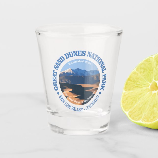 Great Sand Dunes NP Shot Glass (Front)
