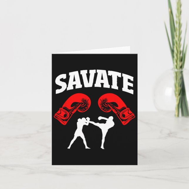 Great Savate Boxing Design Kick Mma Kickboxing  Card (Front)