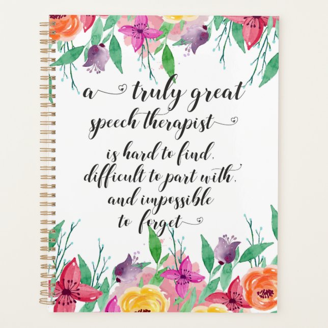 Great school speech therapist thank you gift SLP Planner (Front)