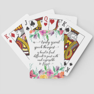 Great school speech therapist thank you gift SLP Playing Cards