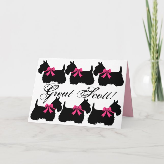 "Great Scott !",Scottish Terrier, It's a girl! (2) Card (Front)