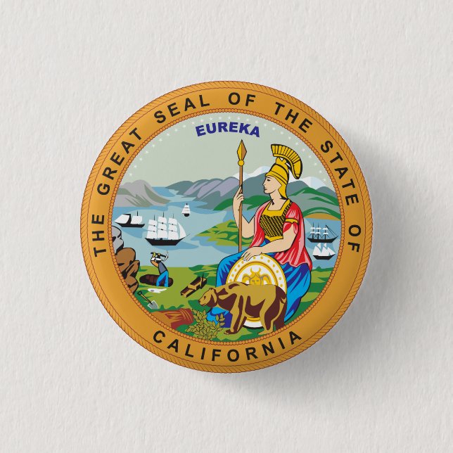 Great seal of the state of California 3 Cm Round Badge (Front)