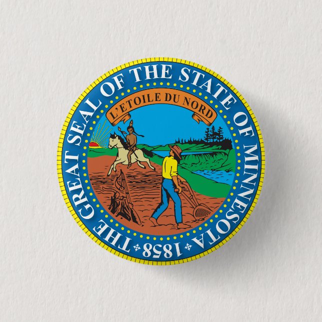 Great seal of the state of Minnesota 3 Cm Round Badge (Front)