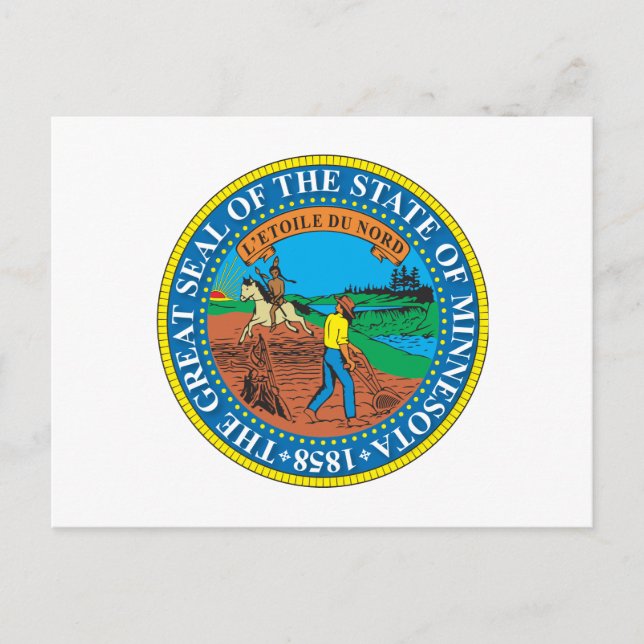 Great seal of the state of Minnesota Postcard (Front)