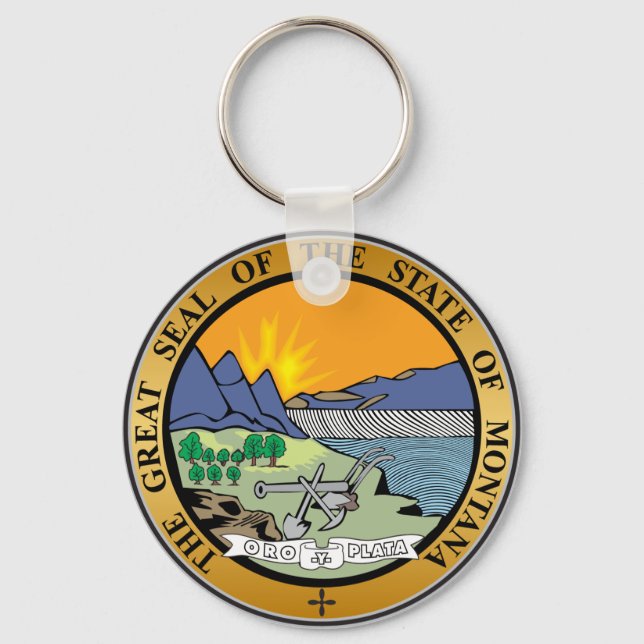 Great seal of the state of Montana Key Ring (Front)