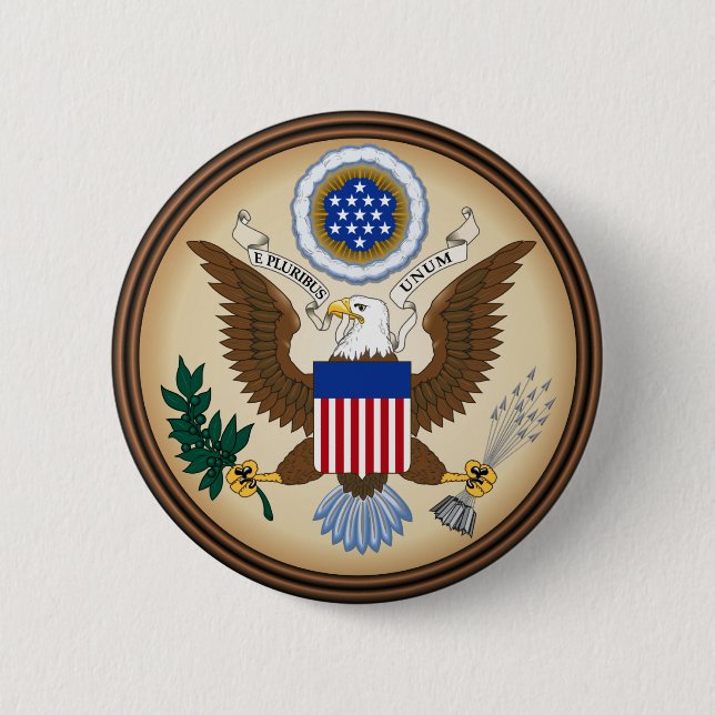 GREAT SEAL OF THE UNITED STATES 6 CM ROUND BADGE (Front)