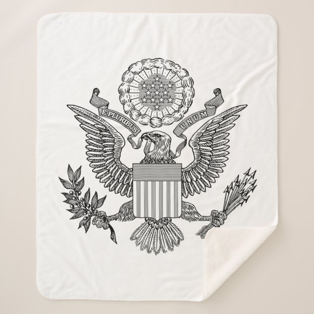 Great Seal of the United States of America (USA) Sherpa Blanket (Front)