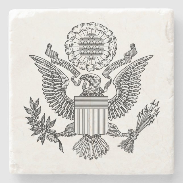 Great Seal of the United States of America (USA) Stone Coaster (Front)