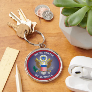 Great Seal of United States Circle Shape Key Ring
