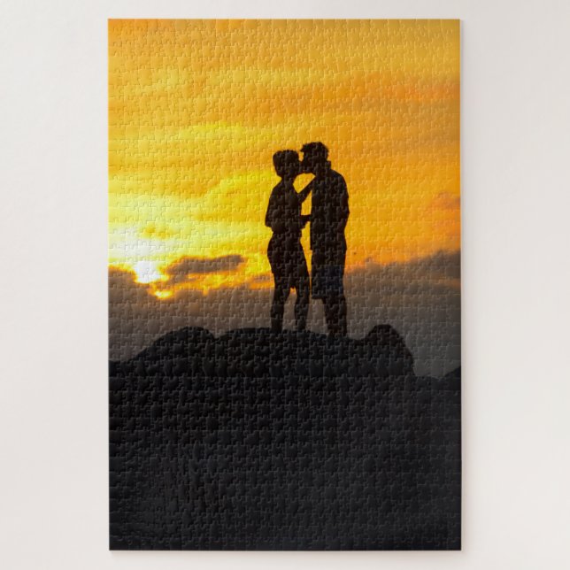 Great shot of a couple kissing in Key West Florida Jigsaw Puzzle (Vertical)