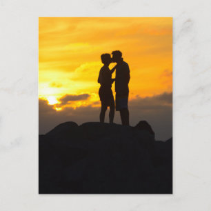 Great shot of a couple kissing in Key West Florida Postcard