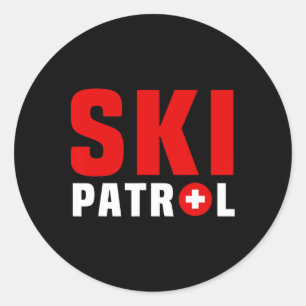 Great Ski Patrol Outfit Slope Emergency Skier Safe Classic Round Sticker