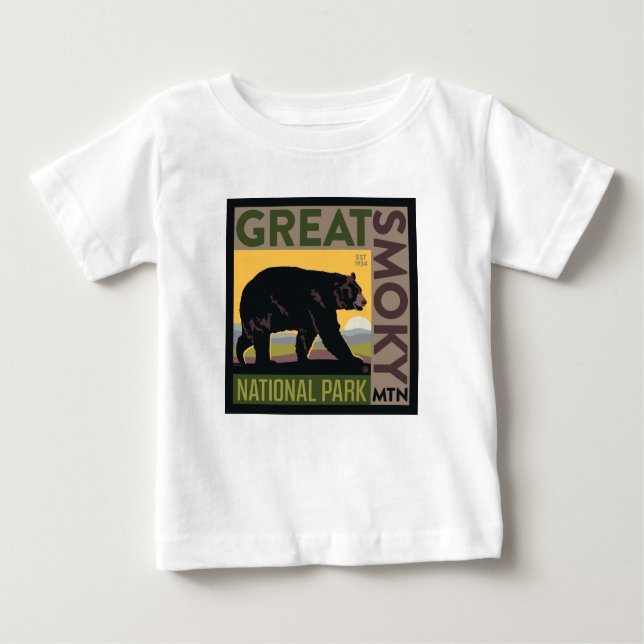 Great Smoky Mountain National Park| Bear Baby T-Shirt (Front)