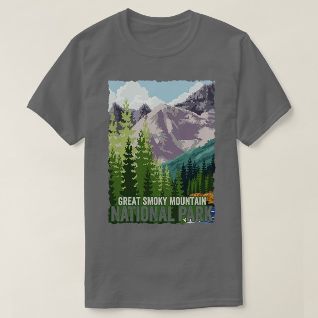 Great Smoky Mountain National Park Hiking Souvenir T-Shirt (Design Front)