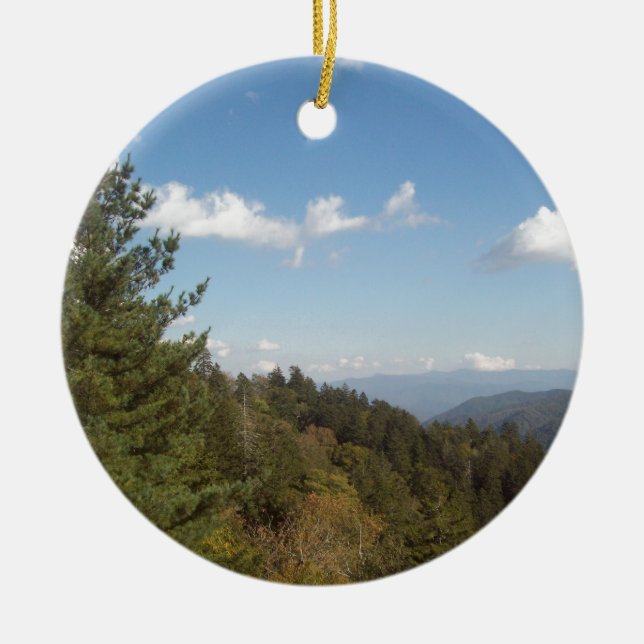 Great Smoky Mountain Vista 3 Ceramic Tree Decoration (Front)