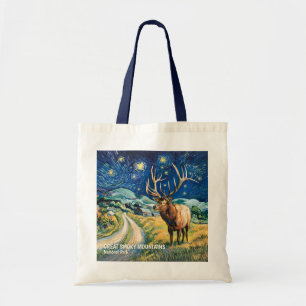 Great Smoky Mountains Animal Elk Vintage Van Gogh Tote Bag