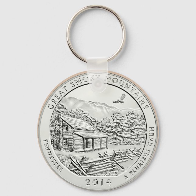 GREAT SMOKY MOUNTAINS COIN   KEY RING (Front)
