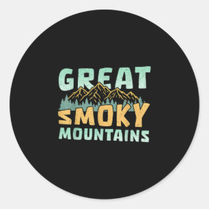 Great smoky mountains hiking tennessee north classic round sticker