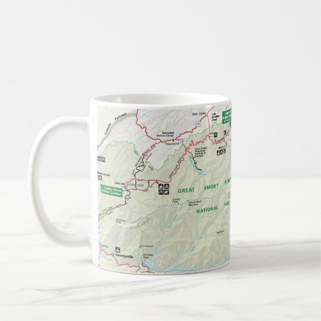 Great Smoky Mountains map mug (Left)