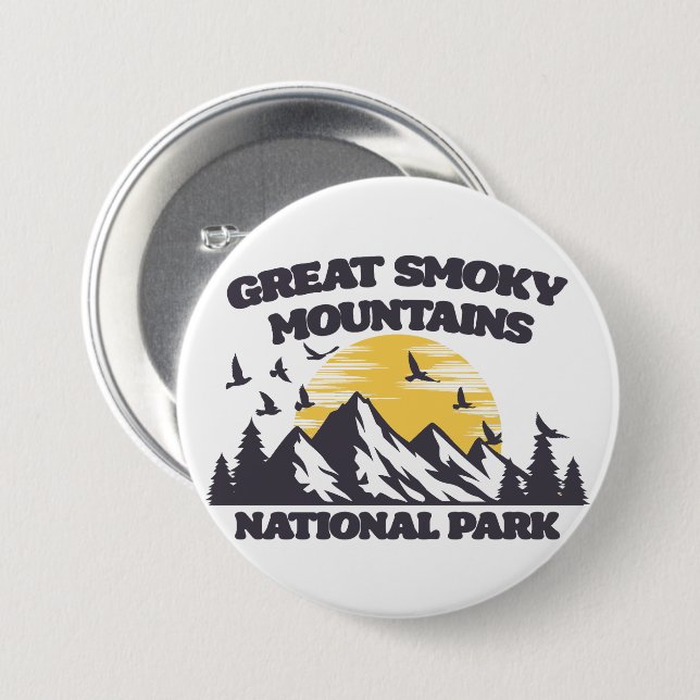 Great Smoky Mountains National Park 7.5 Cm Round Badge (Front & Back)