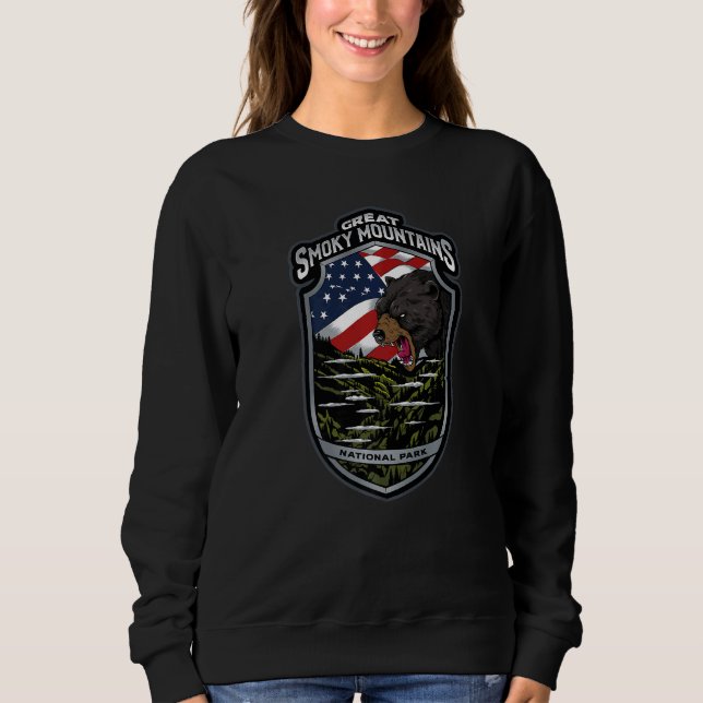 Great Smoky Mountains National Park American Flag  Sweatshirt (Front)