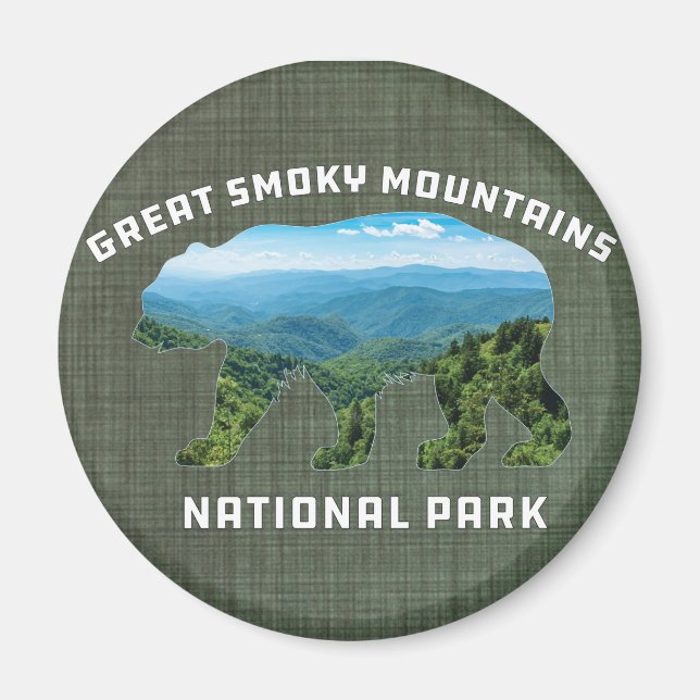 Great Smoky Mountains National Park bear souvenir Magnet (Front)
