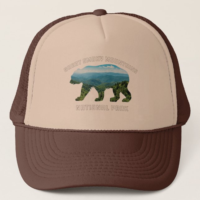 Great Smoky Mountains National Park bear souvenir Trucker Hat (Front)