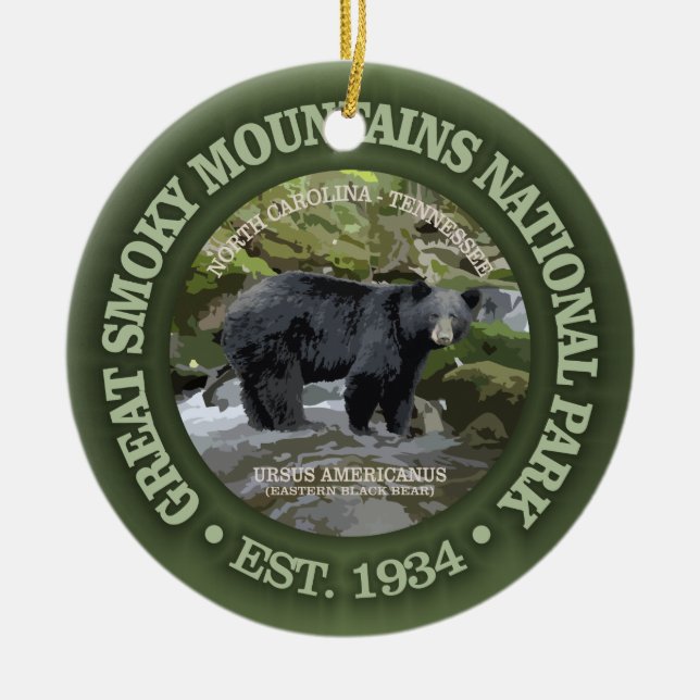 Great Smoky Mountains National Park Ceramic Tree Decoration (Front)