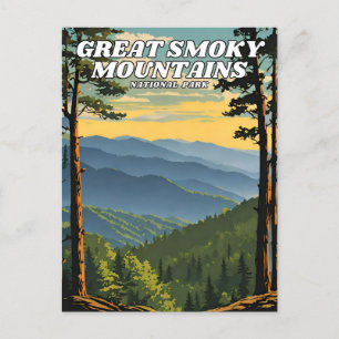 Great Smoky Mountains National Park illustration  Postcard