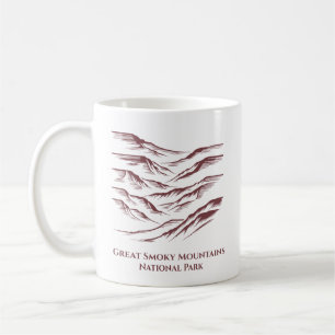 Great Smoky Mountains National Park Line Art Coffee Mug