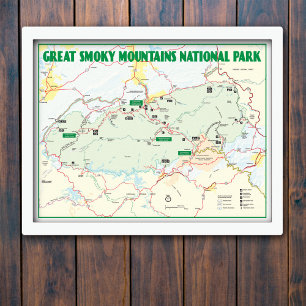 Great Smoky Mountains National Park Map Poster