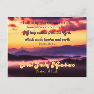 Great Smoky Mountains National Park Psalm 121:1-2 Holiday Postcard