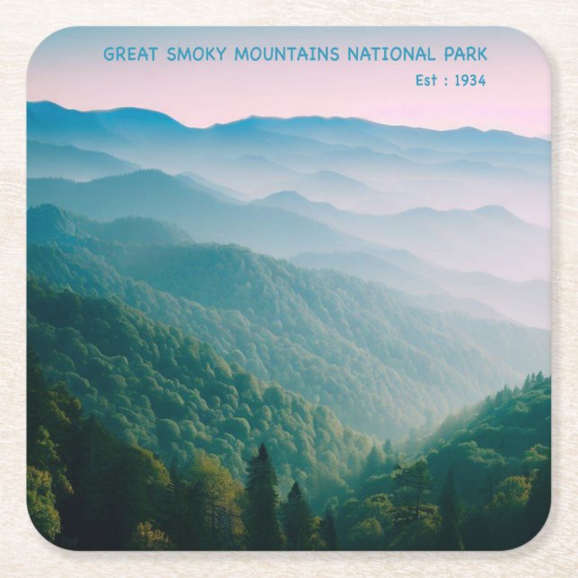 Great Smoky Mountains National Park Square Paper Coaster (Front)