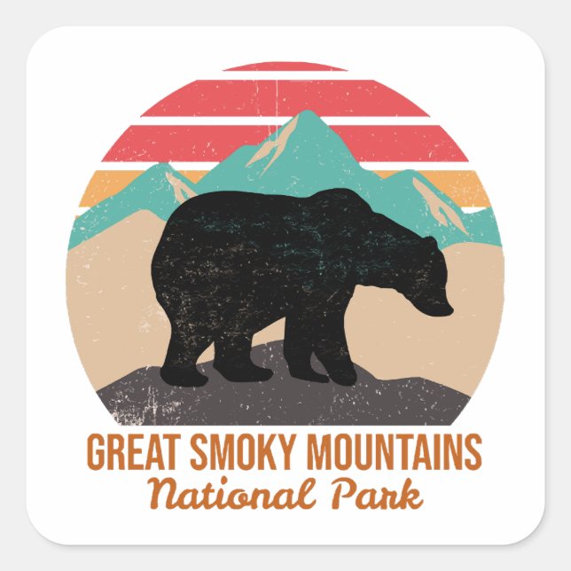 GREAT SMOKY MOUNTAINS NATIONAL PARK  SQUARE STICKER (Front)