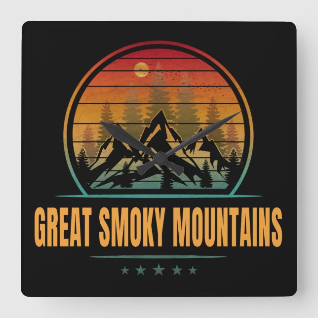 Great smoky Mountains National Park Square Wall Clock (Front)