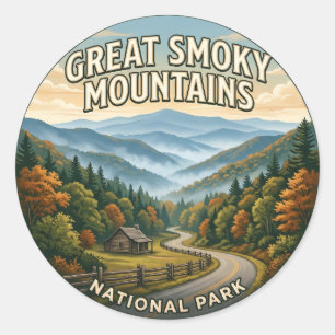 Great Smoky Mountains National Park Tennessee Classic Round Sticker