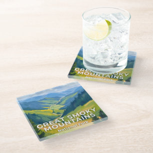 Great Smoky Mountains National Park Travel Glass Coaster