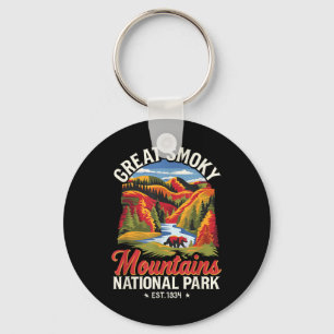 Great Smoky Mountains National Park Vintage North  Key Ring
