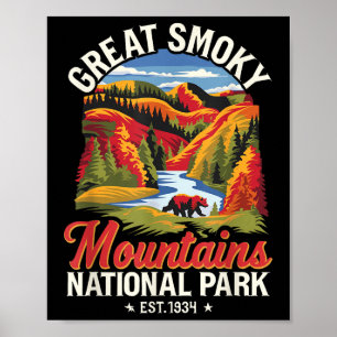 Great Smoky Mountains National Park Vintage North Poster