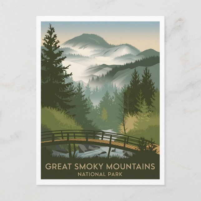 Great Smoky Mountains National Park vintage Postcard (Front)