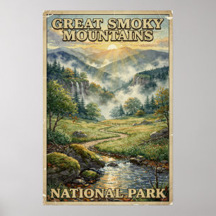 Great Smoky Mountains National Park Vintage Poster