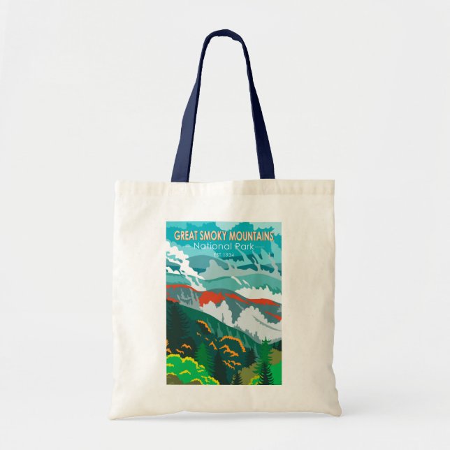  Great Smoky Mountains National Park Vintage  Tote Bag (Front)