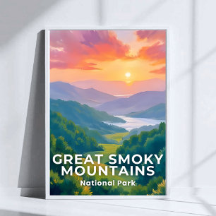 Great Smoky Mountains National Park Watercolor Poster