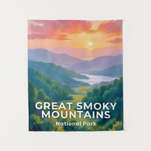 Great Smoky Mountains National Park Watercolor Tapestry