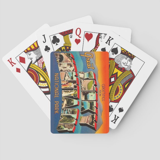 Great Smoky Mountains Park Retro Playing Cards (Back)
